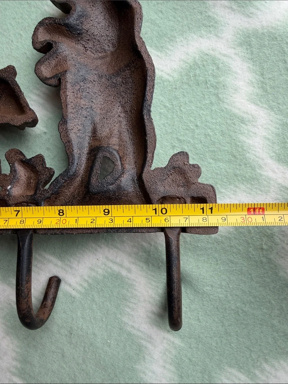 Rustic Bear Solid Cast Iron Wall Hook Rack - Brown